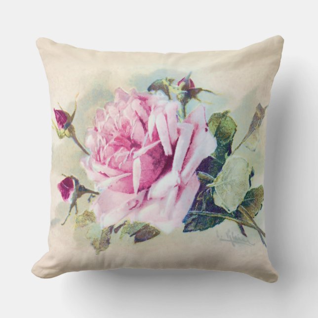 Romantic Rose Throw Pillow (Front)