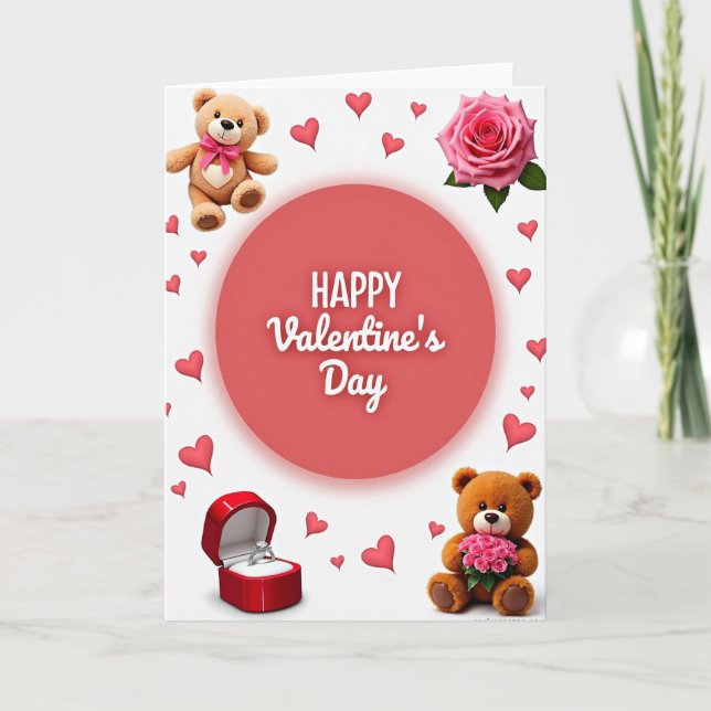 Romantic Rose Valentine Card (Front)