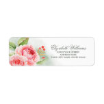 Romantic Rose Watercolor Wedding Return Address Label at Zazzle