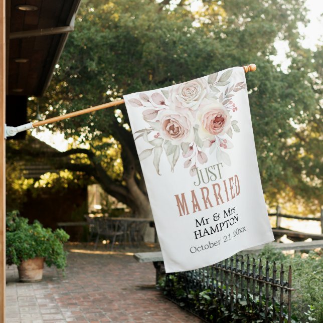 Romantic Rose Wedding  House Flag (In SItu)