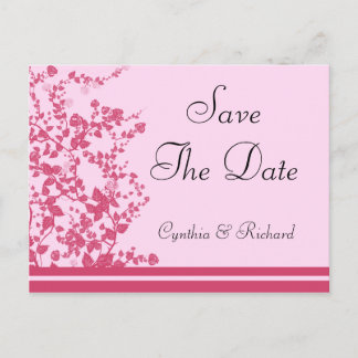 Romantic Rose Wedding Save The Date Postcard