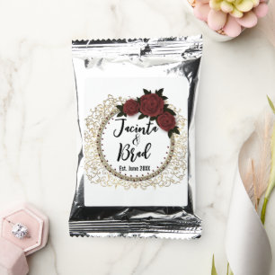 Romantic Rose Wreath Wedding Personalized Coffee Drink Mix
