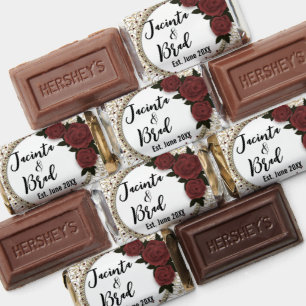 Romantic Rose Wreath Wedding Personalized Hershey's Miniatures