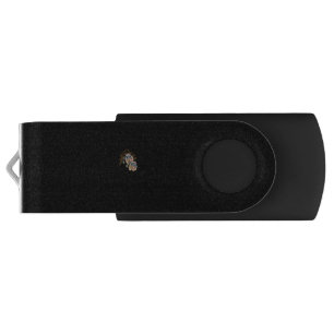 Romantic roses and swirls with editable name flash drive
