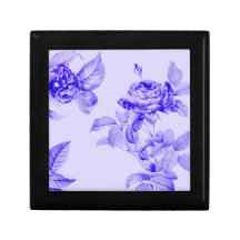 Romantic Roses Botanical Flowers Lavender Blue
