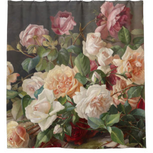 Romantic Roses Botanical Shower Curtain