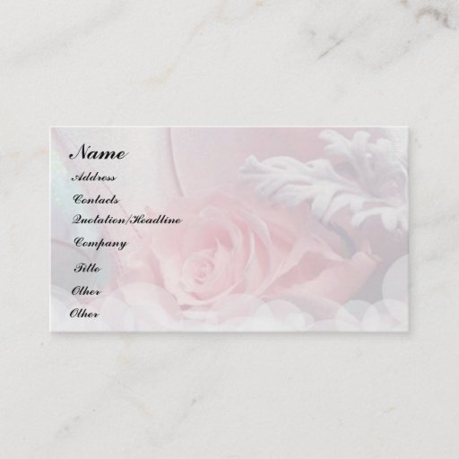 Customizable Romantic Roses Business Cards