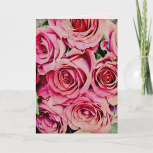Romantic Roses custom text wedding anniversary Card