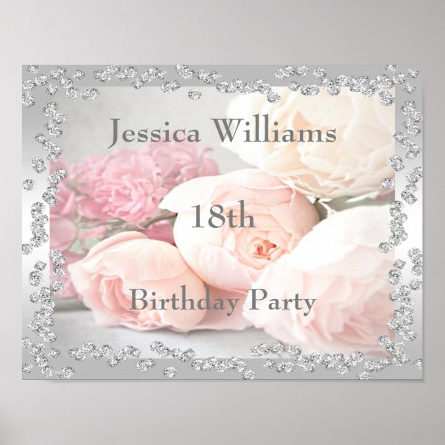 Romantic Roses & Diamonds 18th Poster (Front)