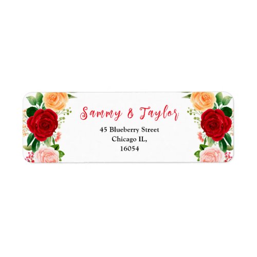Romantic Roses Floral and Foliage Label