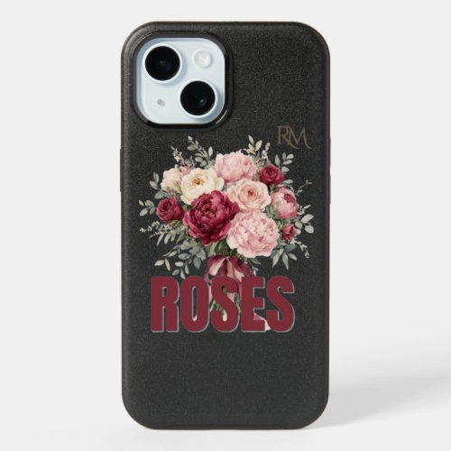 Romantic Roses Floral Bouquet Elegant Flower Desig iPhone 15 Case