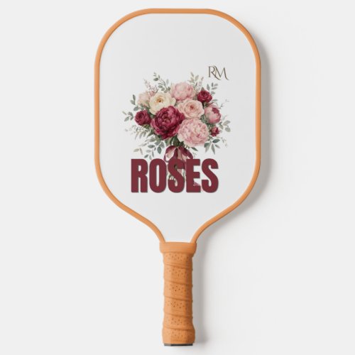 Romantic Roses Floral Bouquet Elegant Flower Desig Pickleball Paddle