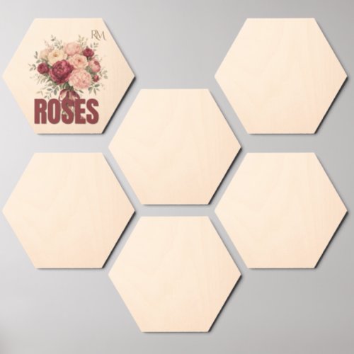 Romantic Roses Floral Bouquet Elegant Flower Desig Wood Photo Tile
