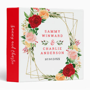Romantic Roses Floral Wedding Photo Album 3 Ring Binder