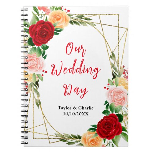 Romantic Roses Floral Wedding Planner Notebook