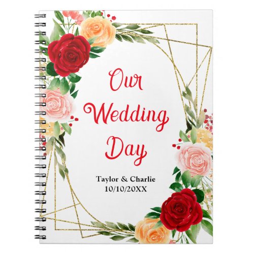 Romantic Roses Floral Wedding Planner Notebook