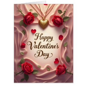 Romantic Roses & Heart Valentine Design Card