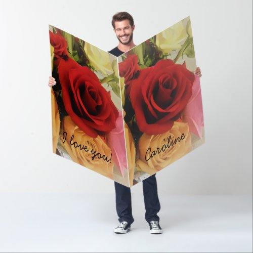 Romantic Roses Print Giant Marriage Proposal Card