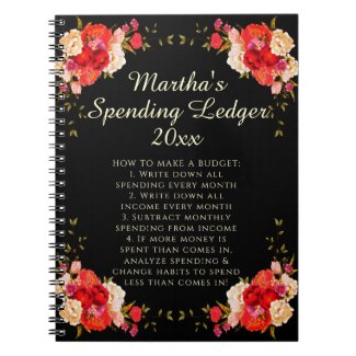 Romantic Roses Spending Ledger Budget Beginner