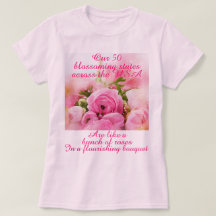 Romantic Roses USA 50 States Patriotic Pink Womens