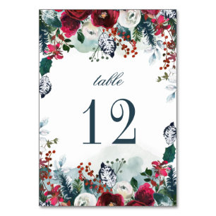 Romantic Roses Watercolor Wedding Table Numbers