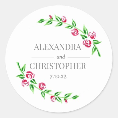 Romantic Roses Wedding Stickers