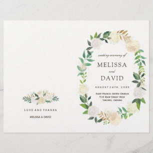 Romantic Roses Woodland Wedding Programs