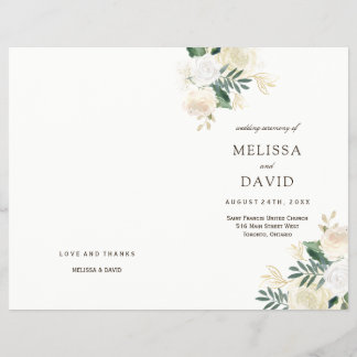 Romantic Roses Woodland Wedding Programs
