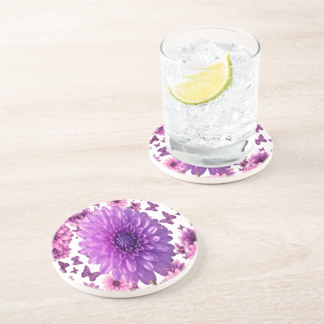 Romantic Rosy Floral Coaster (Side)