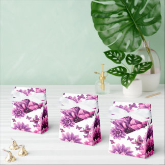 Romantic Rosy Floral Favor Boxes