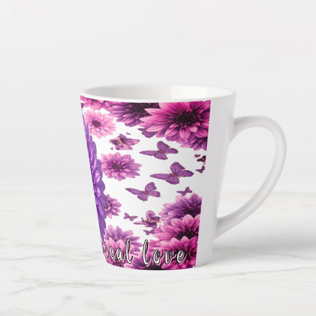 Romantic Rosy Floral Latte Mug (Right)