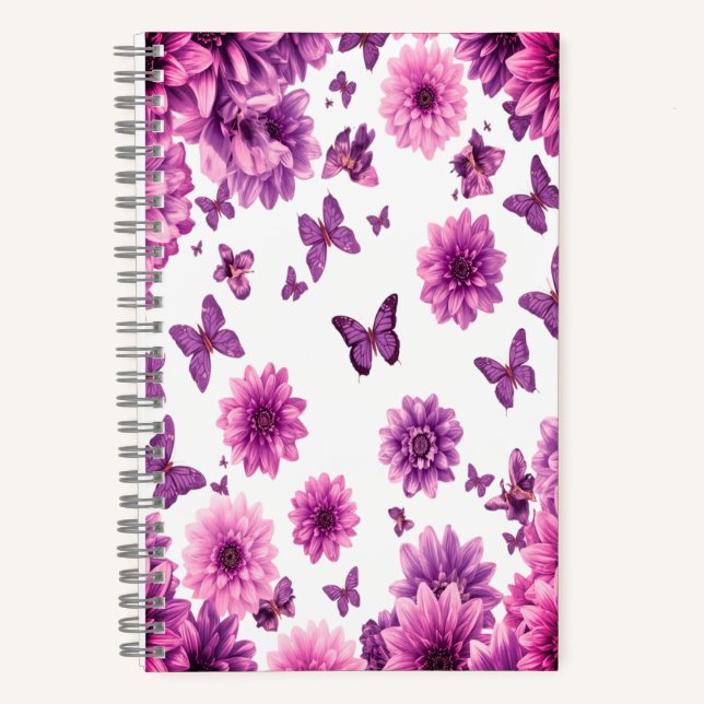 Romantic Rosy Floral Notebook (Front)