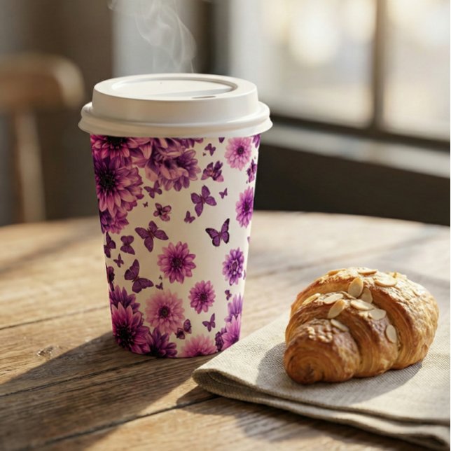 Romantic Rosy Floral Paper Cups (Creator Uploaded)