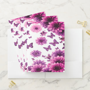 Romantic Rosy Floral Pocket Folder