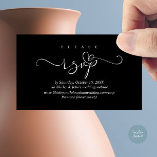 Romantic RSVP Wedding Invitation, via Website Enclosure Card