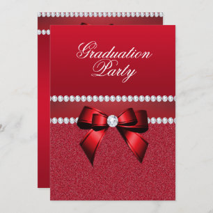 Romantic Ruby Red Graduation Party Invitation