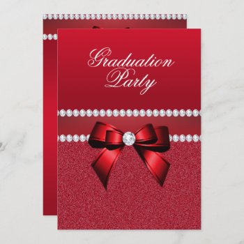 Romantic Ruby Red Graduation Party Invitation by Sarah_Designs at Zazzle