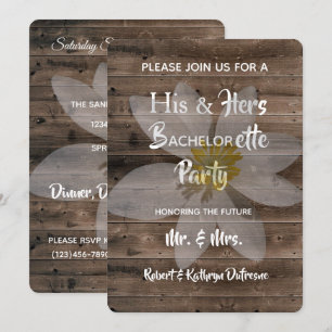 Romantic & Rustic Bachelor/Bachelorette Party Invitation