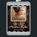 Romantic Rustic Chic Lace and Wood Christmas Ornament<br><div class="desc">Celebrate the magic of your very first Christmas season together! As you hang your ornaments and decorate the tree, take a moment to relive the joyful memories of that special year. Every decoration tells a story, and as you gather around the tree, let nostalgia fill the air. Treasure the moments...</div>