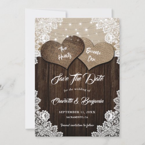 Romantic Rustic Country Chic Wedding Save The Date
