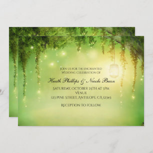 Romantic Rustic Enchanted Forest Tree Invitations