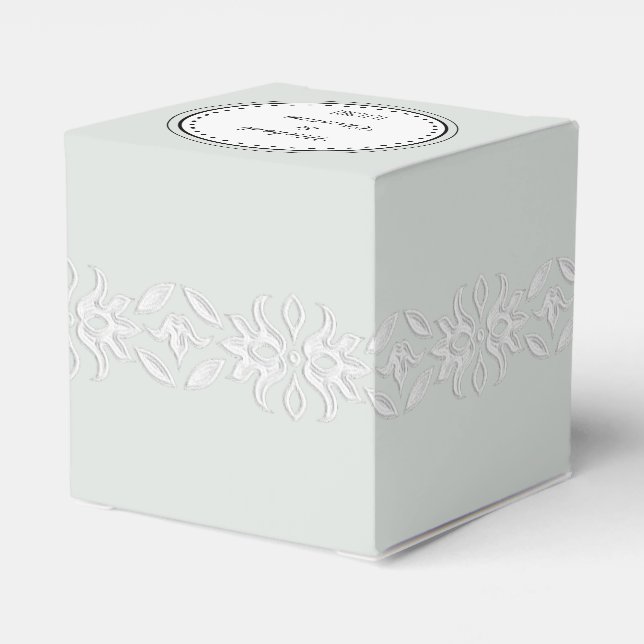 Romantic rustic green Wedding Favor Boxes (Back Side)