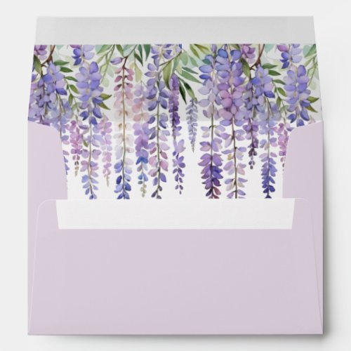 Romantic Rustic Lilac Wisteria Garden Wedding Envelope