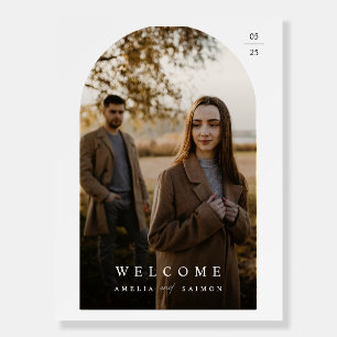 Romantic Rustic Photo Wedding Welcome Sign