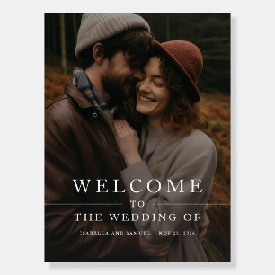 Romantic Rustic Photo Wedding Welcome Sign