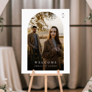 Romantic Rustic Photo Wedding Welcome Sign