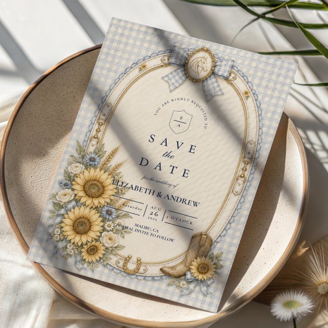 Romantic Rustic Sunflower Wedding Save The Date (Creator Uploaded)