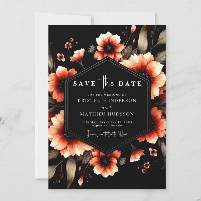Romantic Rustic Terracotta Wedding Save The Date (Front)
