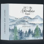 Romantic Rustic Watercolor Mountains Trees Wedding 3 Ring Binder<br><div class="desc">Lush watercolor in blues and greens mountain forest themed wedding large binder to collect your memories. To see the full collection of matching materials for this design please visit: https://www.zazzle.com/collections/rustic_forest_mountain_wedding-119965625201006103</div>