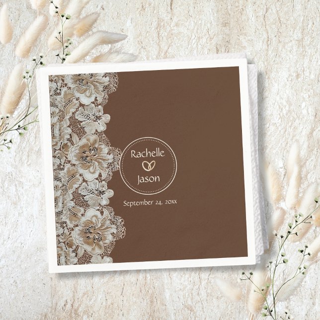 Romantic Rustic Western Country Leather and Lace Napkins (Creator Uploaded)